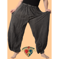 Acidwash Harem Pants With Cuff Bottom