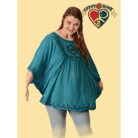 Acidwash Poncho Top