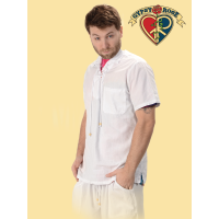 Mens Short Sleeve With Pockets Collar And Strings Top