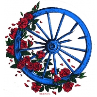 Grateful Dead Wheel And Roses 5 Inch Sticker