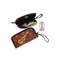 CORDUROY MULTI-POCKET WALLET WITH ASSORTED APPLIQUE