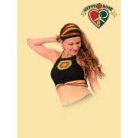 Eezy Breezy Rasta Loose Weave Elastic Headband/Kerchief