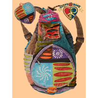 For Your Pleasure Stonewashed Patchwork Cotton Foldup Backpack