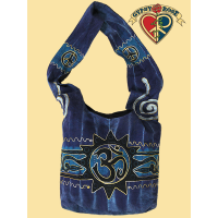 GOOD VIBES PRINTED & EMBROIDERED COTTON SHOULDER BAG