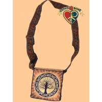 Celtic Tree Hand Embroidered Messenger Bag
