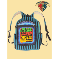 Peace Love Music Hand Embroidered Backpack