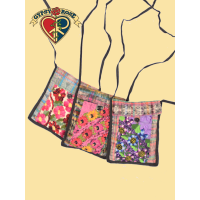 Smell The Flowers Recycled Huipile and Corte Passport Pouch
