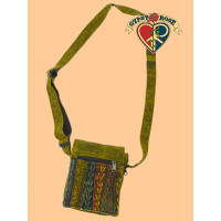 Striped Patch With Embroidered Flap Travel Pouch