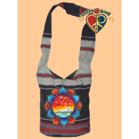 Mountain Universe Lotus Mandala Hand Embroidered Shyama Peddler Bag