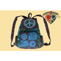 STONEWASH PEACE APPLIQUE & EMB BACKPACK
