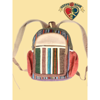 Patchwork Hemp and Gheri Mini Backpack