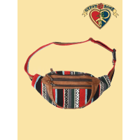 Ramble On Deluxe Leather and Gheri Multi Zip Fanny Pack