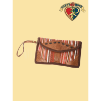 Labamba Leather and Gheri Clutch Pouch