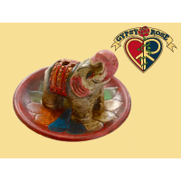 Lucky Elephant Hand Painted Clay Incense Burner