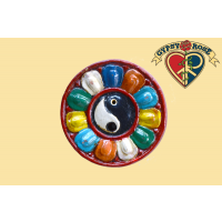 YIN YANG FLOWER HAND PAINTED INCENSE BURNER