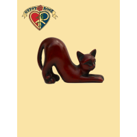 DOWNWARD CAT RESIN STATUE MISC