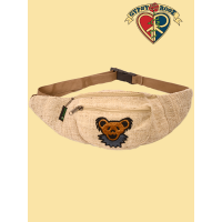 Grateful Dead Hand Embroidered Dancing Bear Hemp Hip Sack Bag