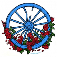Grateful Dead Wheel Roses Mini Window Sticker