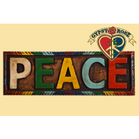 "Peace" Painted Wooden Wall Plaque