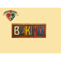 BE KIND PAINTED WOODEN WALL PLAQUE WALL HANGING