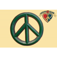 LARGE PEACE SYMBOL PAINTED WOODEN WALL WALL HANGING
