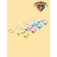 1960's VW Beatle Love And Peace Keychain