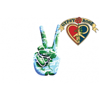 EARTH PEACE FINGERS WINDOW STICKER