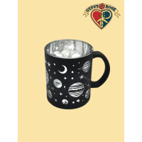 Black Frosted Galaxy Large Coffee Mug