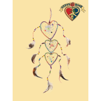 Dream Weavin' Triple Heart Colorful Hemp Dreamcatcher