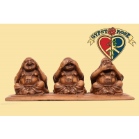 Trio Of Teachings Laughing Buddha Resin Statue