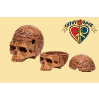 Smoke Stack Lightning Intricate Carved Resin Skull Ashtray