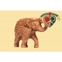 Jungle Groove Carved Elephant Resin Statue