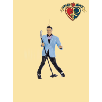 Elvis Presley Blue Suit Hound Dog With Microphone Ornament