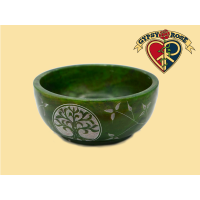 Green Tree Of Life Stone Smudge Bowl Incense Burner