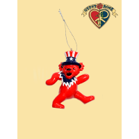 Grateful Dead Bear with Uncle Sam Hat Ornament
