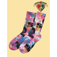 Unisex Tye Dye Bob Ross Mid Length Sockss