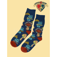 Mens Mushroom Let That Shiitake Go Mid Length Socks