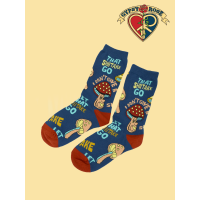 Womens Mushroom Let That Shiitake Go Mid Calf Socks