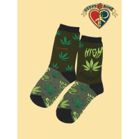 Womens High Standards With 420 Cannibis Leaf Mid Calf Socks