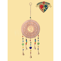 Laser Cut Metal Om Suncatcher with Beads and Bells