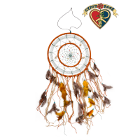 Double Dream Catcher With Beads Shells and Feathers