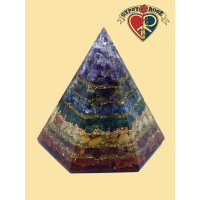 Chakra Gemstone Organite Pyramid Statue