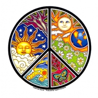 PSYCHEDELIC PEACE SIGN WINDOW STICKER