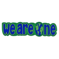WE ARE ONE SMALL BUMPER STICKER