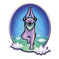 Grateful Dead Dancing Bear Yoga W/Lotus Sticker