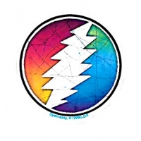 Small Batik Round Lightning Bolt Sticker