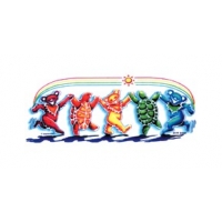 GRATEFUL DEAD RAINBOW DANCING BEARS & TURTLES WINDOW STICKER