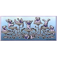 Dancing Bear Flowers Sticker