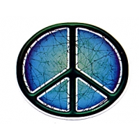 BATIK PEACE SIGN OVAL WINDOW STICKER
