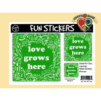 Love Grows Here  3 Asst Sizes Sticker